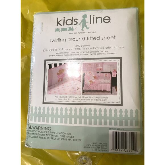 Kidsline Twirling Around Fitted Sheet 52x28 standard crib Ballerina Bear Crown - Picture 2 of 4